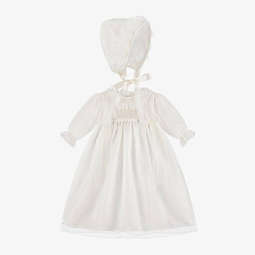 Artesanía Granlei-Baby Girls Ivory Organza Ceremony Gown | Childrensalon