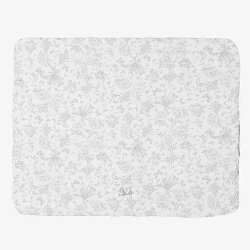 Tartine et Chocolat-Grey Toile De Jouy Print Blanket (95cm) | Childrensalon